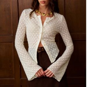 NWT Bell Sleeve Button Down Slim Blouse